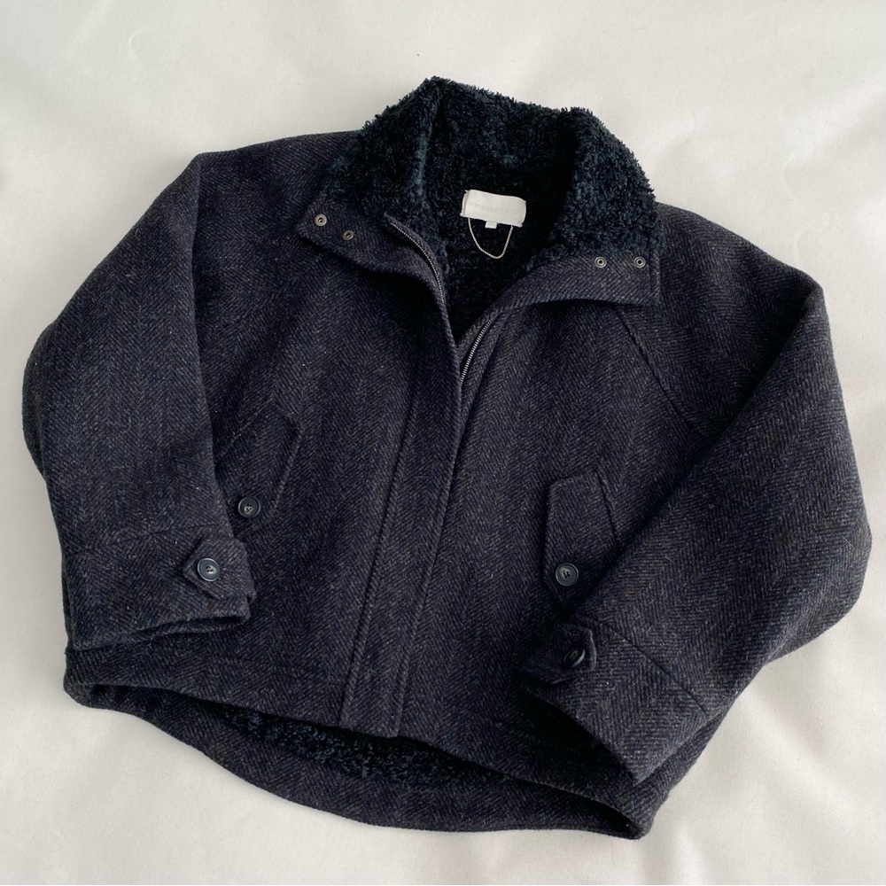 Vanessa Bruno Black Tweed Shearling Pixies Coat // Final Price Drop!